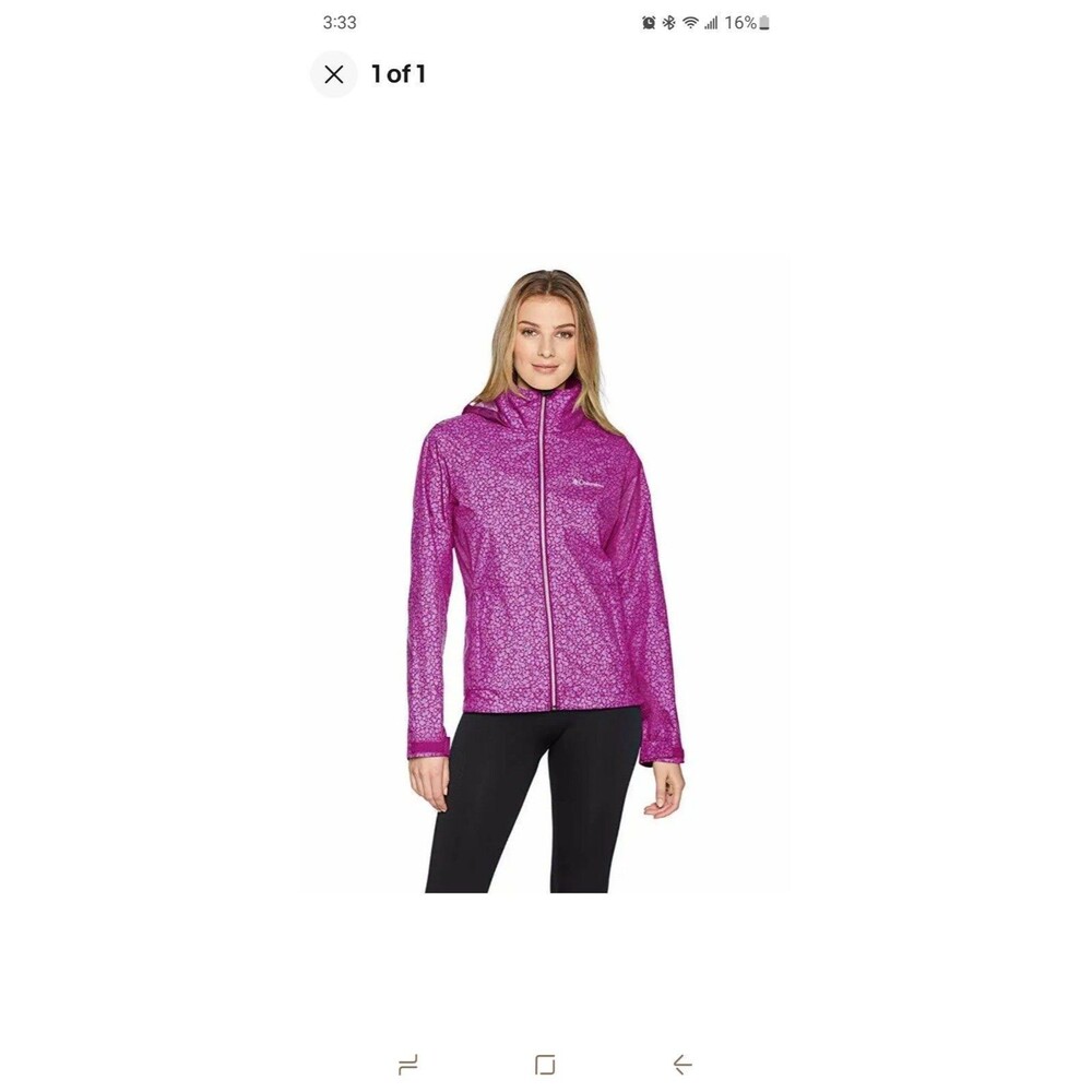 Columbia Womens Switchback III Printed Rain Jacket Intense Violet Print Small